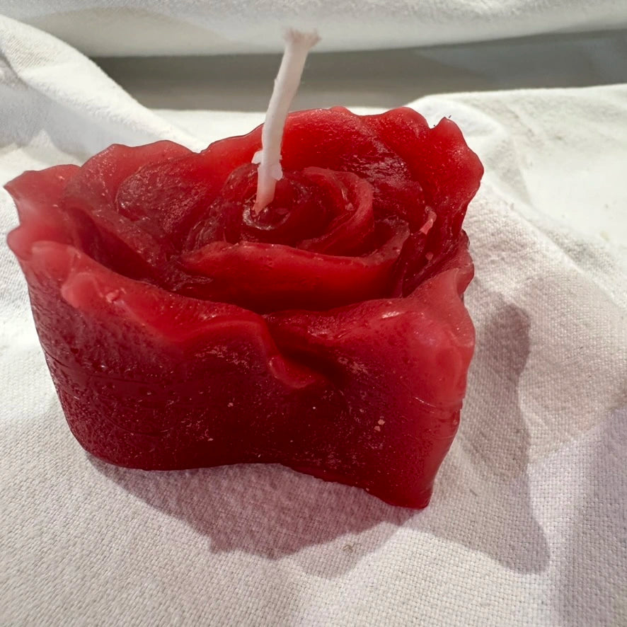 Handgefertigte Herz Rosen Kerze