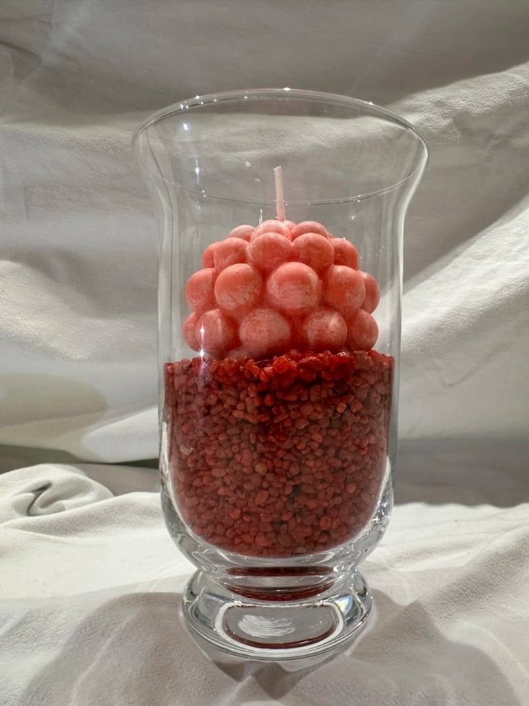 Handgefertigte Rundi Bubble Kerze im Glas