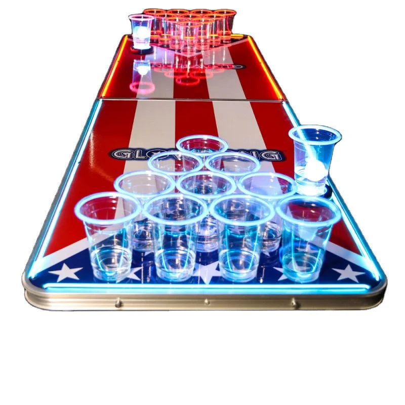 LED Profi Beer Pong Tisch mit CUSTOM PRINT